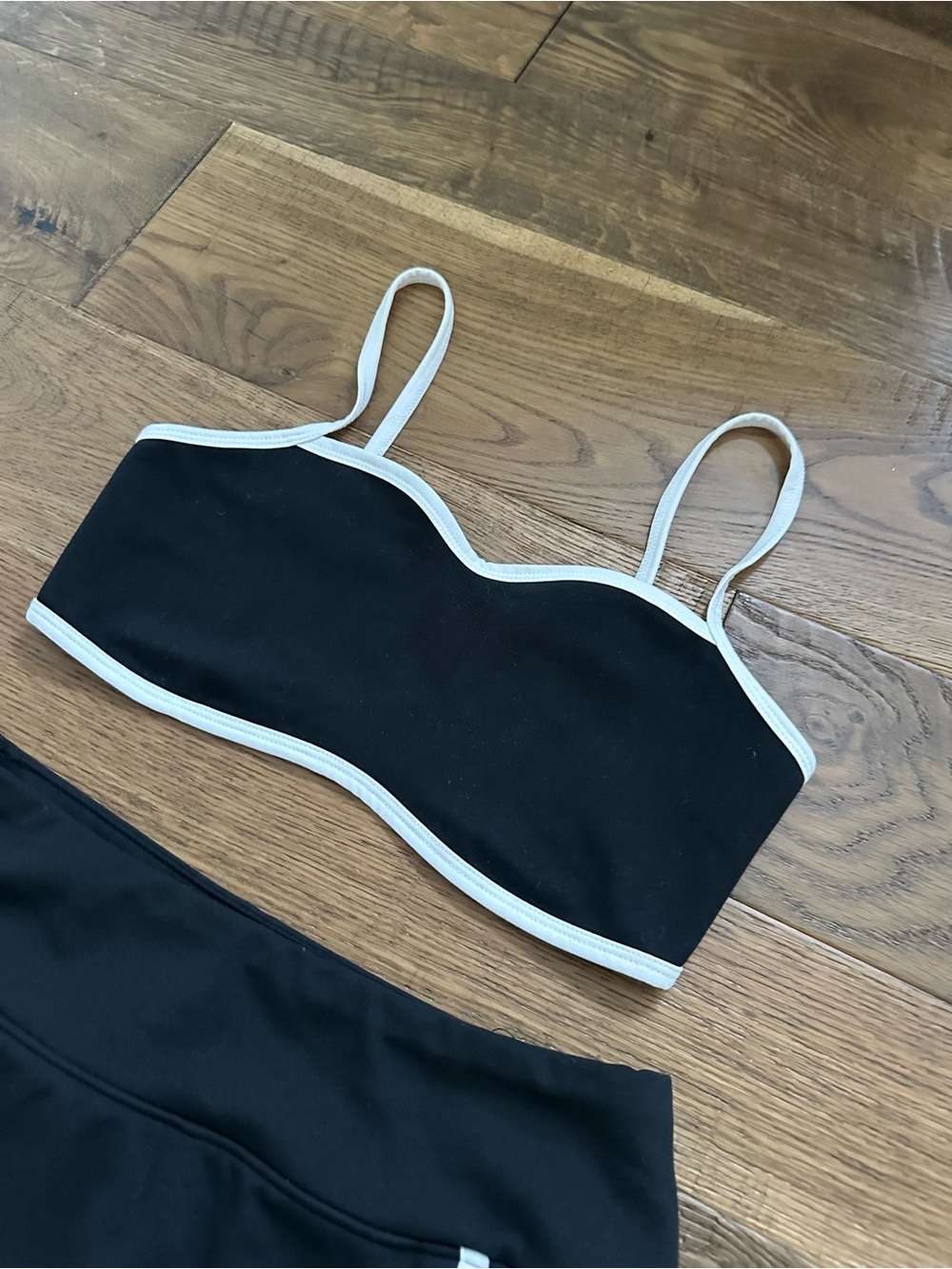 Wild Fable ButterBliss Black White 2 Piece Matching Mini Skirt Bra Set Small - Picture 2 of 6